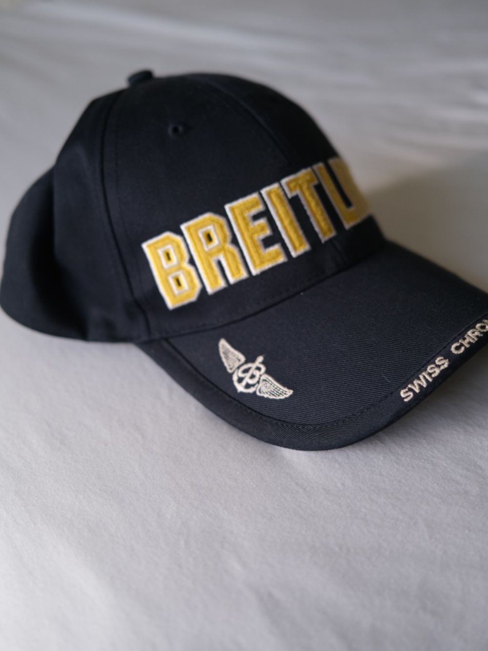 BREITLING Swiss Chronographs Cap Hat Navy Blue Big Logo One Size